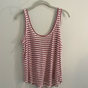 Daphnee Red and White Striped Knit Tank Top | PAIGE
